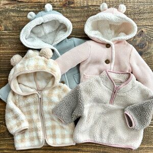 6m Baby Girls Cozy Winter Jacket Bundle 6 months Warm Sherpa